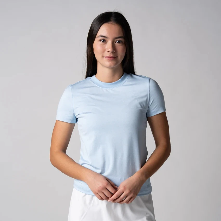Women's Club Short Sleeve Crew Neck Blue Breeze Heather