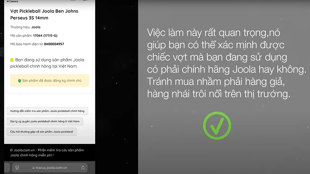 Kiểm tra vợt Joola chính hãng tại Việt Nam - hình ảnh 13