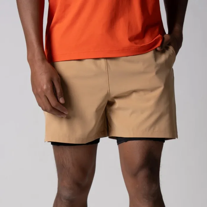 Quần Short Pickleball JOOLA nam Woven 2-in-1 Latte
