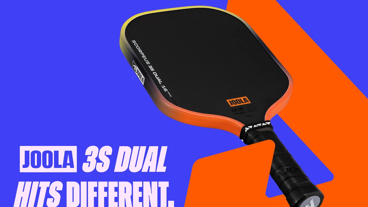 Vợt JOOLA 3S Dual với viền hai màu, dòng vợt dùng công nghệ lõi Propulsion Core được JOOLA đăng ký bằng sáng chế