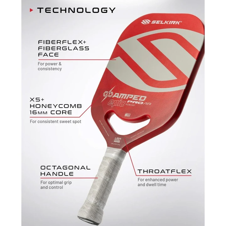 Vợt Pickleball AMPED Pro Air Invikta Red