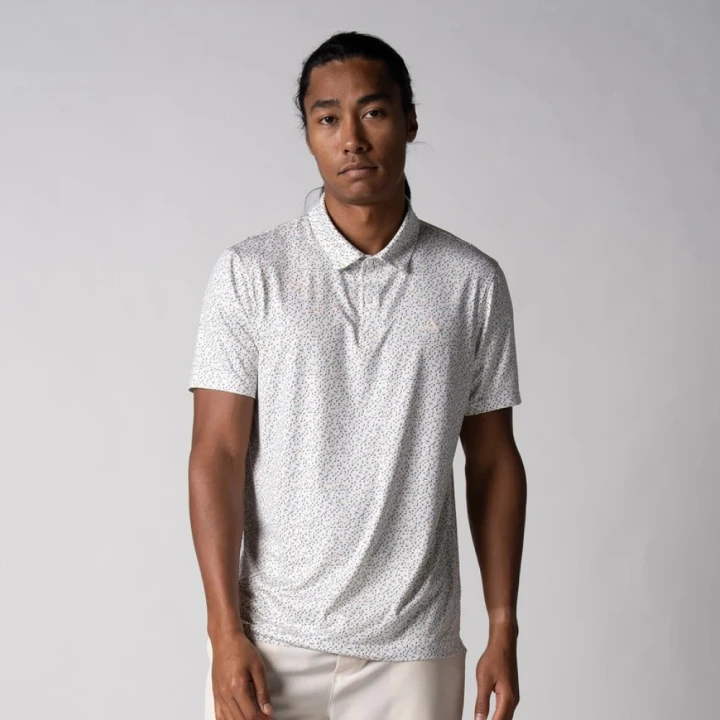 Men's Club Printed Polo Safari Leopard - White