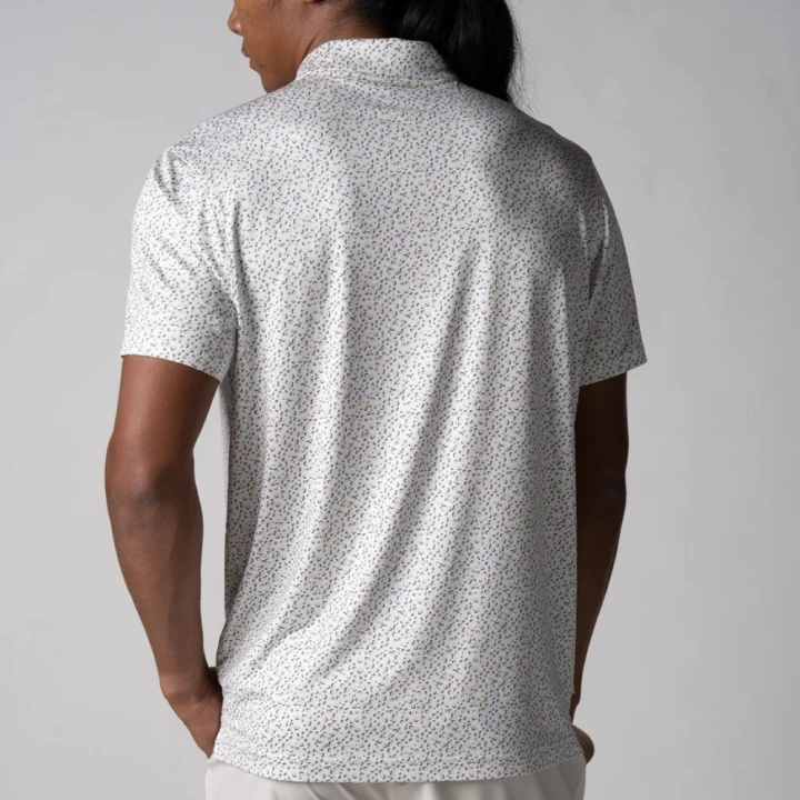 Men's Club Printed Polo Safari Leopard - White